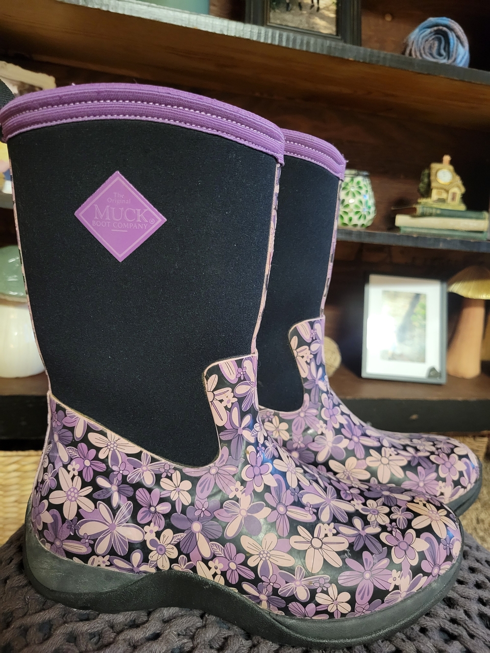 Muck Boot Company Women’s Purple Floral 15" Tall Waterproof Winter Boots Sz 8